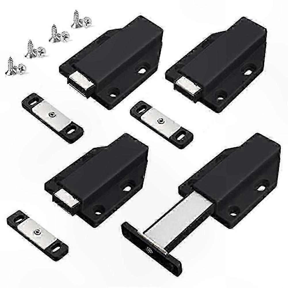 Magnetic Push Latch Set for Cabinets and Doors, 4-Pack Heavy Duty Push-to-Open Hardware