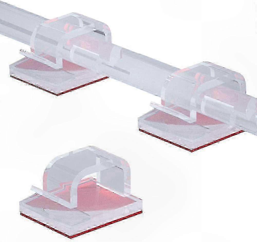 145 Characters Max: 50 Pack Clear Cord Clips, Self-Adhesive Wire Holders for Cable Management in Home and Office Settings