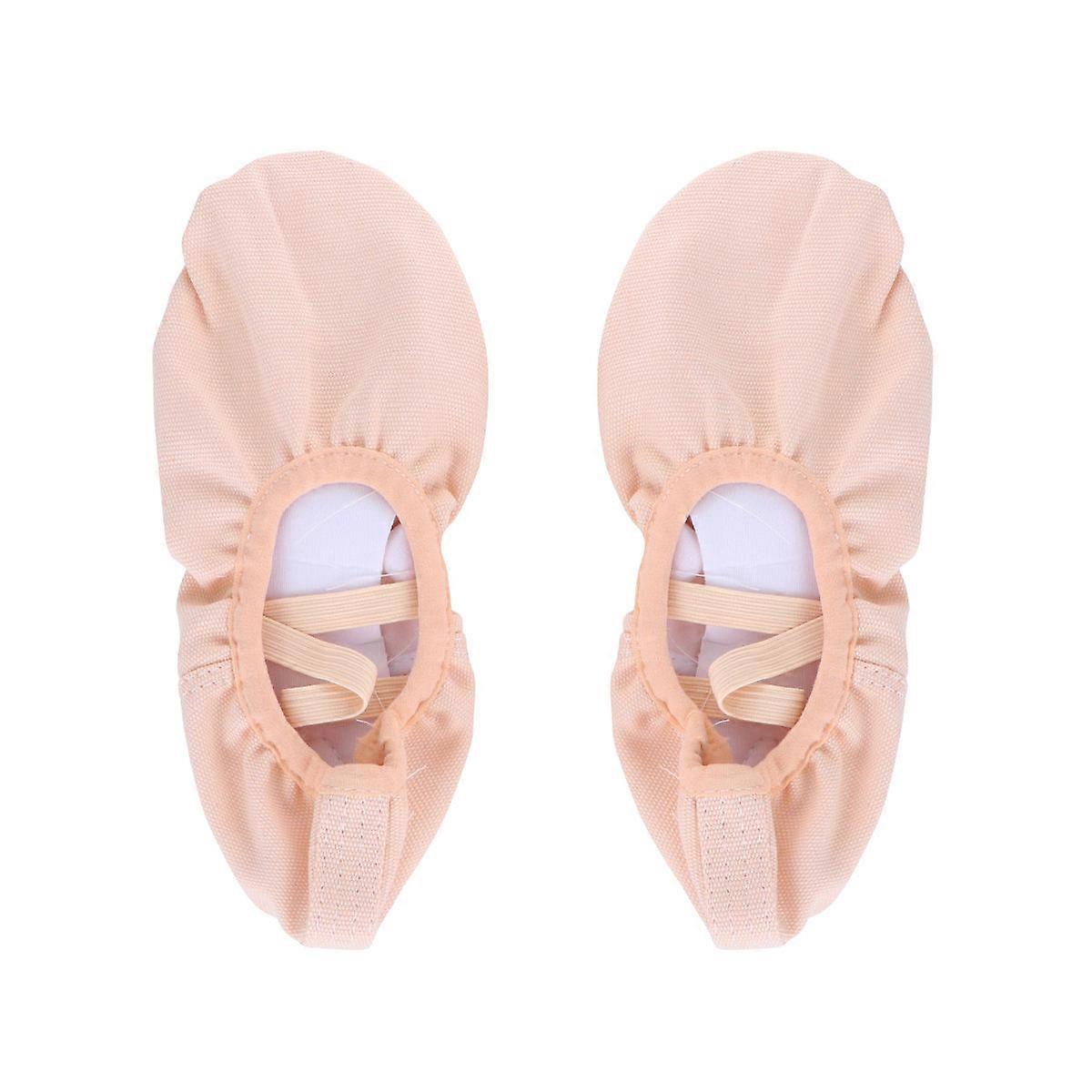 Pink Cloth Ballet Dance Shoes with Elastic Band and AntiSlip Sole for Kids Adults Size 37