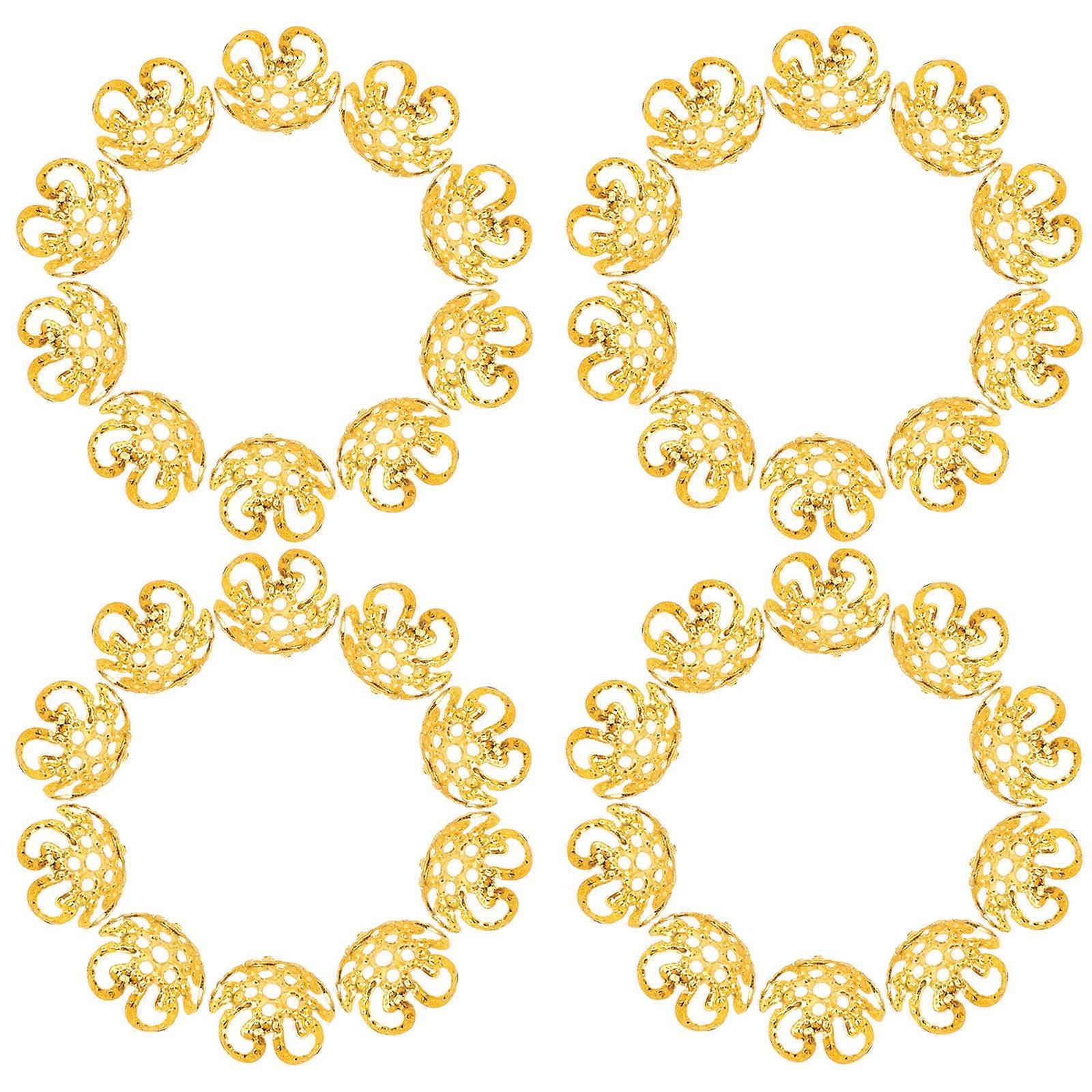 100pcs Metal Flower Bead Caps for Jewelry Making Spacer Caps for DIY Bracelets, Necklaces & Earrings Crafting with Unique Designs