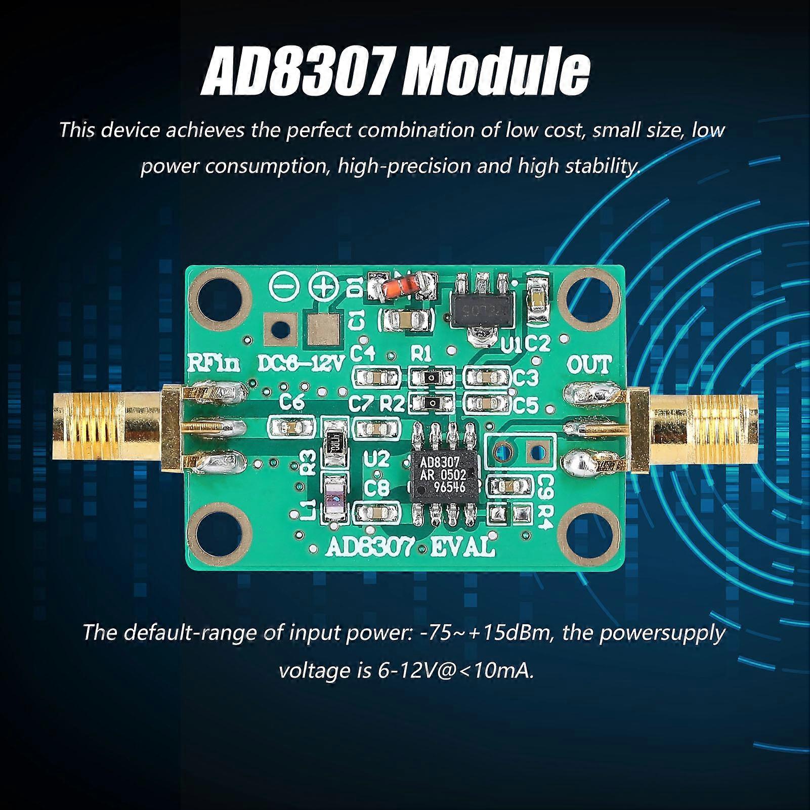 6-12V 0.1-600MHz Input Frequency-75-+15dBm Input Power Ranges Power Meter Logarithmic Detection AD8307 Module