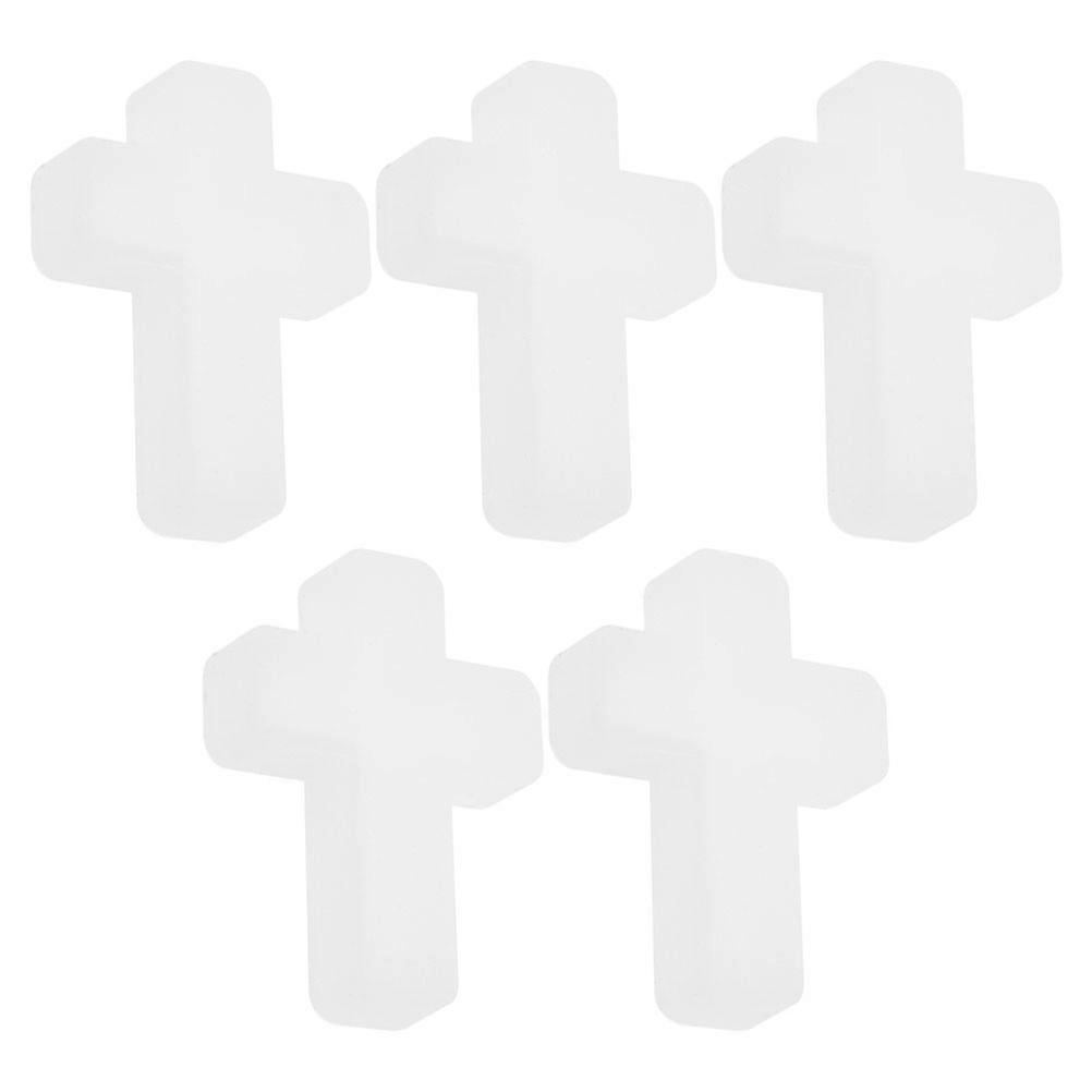 Silicone Mold for DIY Crafts White Cross Pendant Making Easy to Demold Durable 5 Pieces