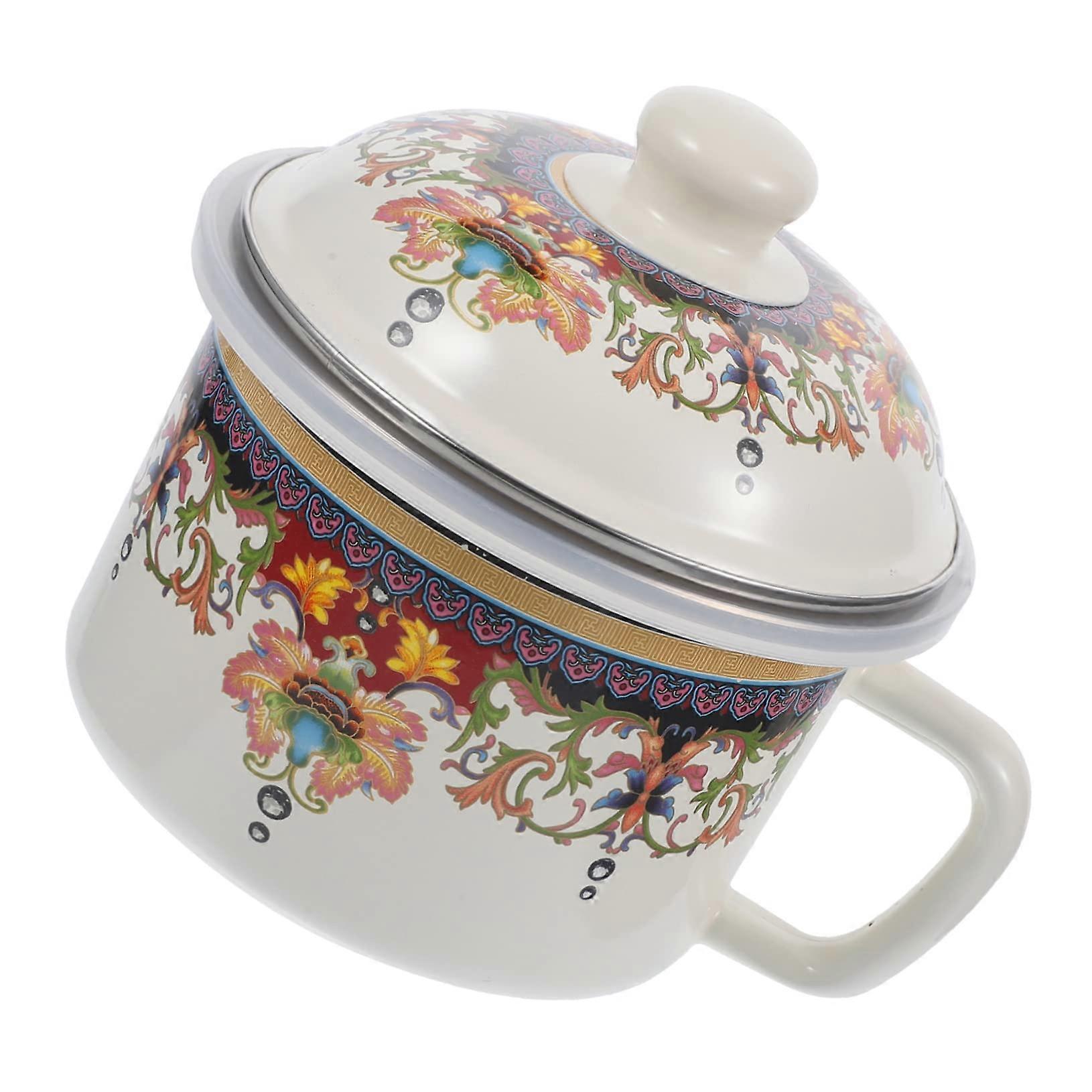 1 x instant enamel pasta bowl, candy container, soup bowl with lid
