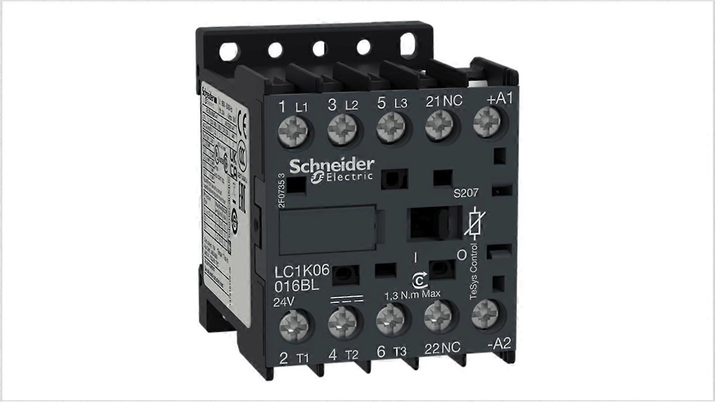 Schneider Contactor 24v Coil 12a 3no 3kw Lc1k12016bls207
