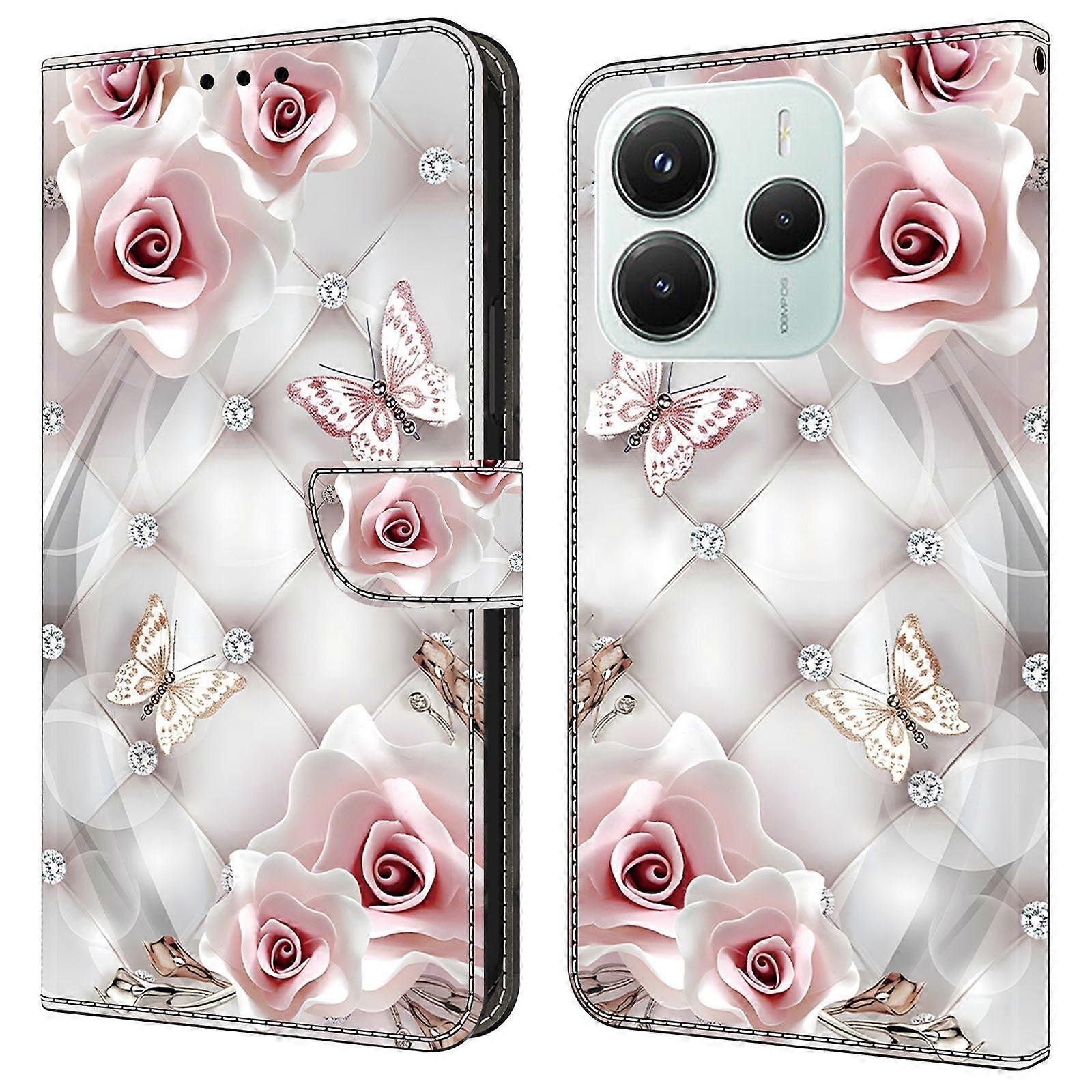 For Xiaomi Redmi Note 14 5G Leather Case Pattern Printing Wallet Stand Anti Drop Phone Cover