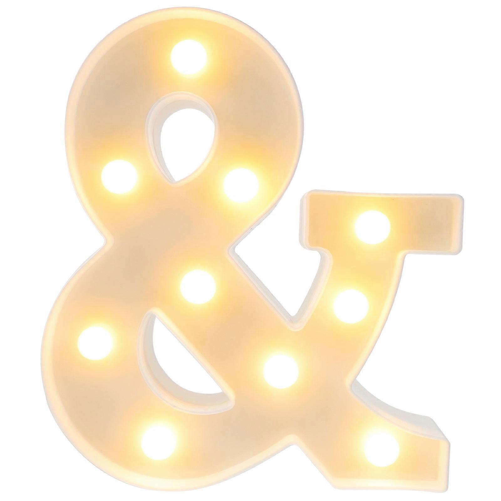 White Plastic LED Light Sign for Decor Any Room Tabletop Shelf Bar Coffee Shop Battery Operated 7.8 Inches