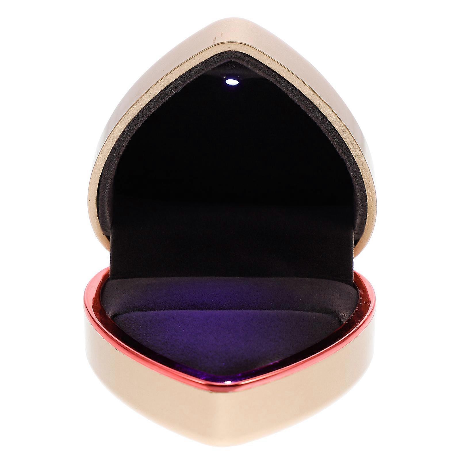 Romantic Heart Shape LED Ring Holder Box For Displaying Jewelry Perfect For Special Occasions 1Pcs