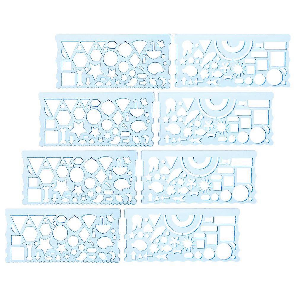 Multi-purpose Parallel Line Drawing Ruler 8Pcs Engineering Rulers For Indoor Use Lightweight Geometry Drawing Aid