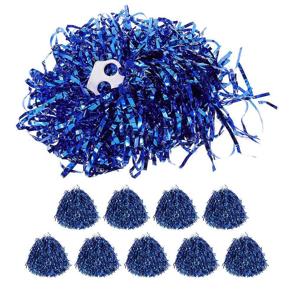 Cheerleading Hand Poms for Sport Cheering Durable Plastic Blue Pom Poms with Handles for Girls and Adults