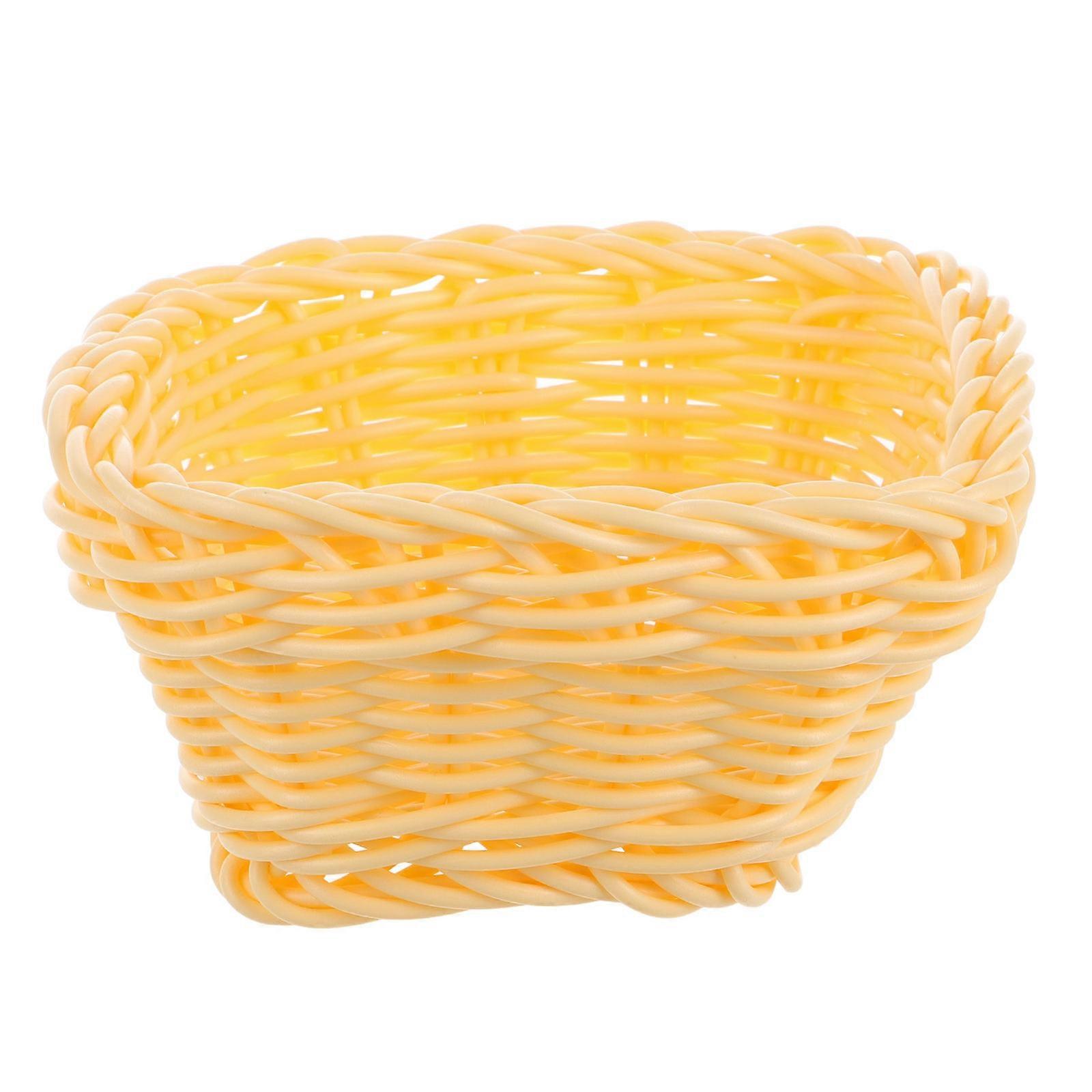Yellow Mini Plastic Storage Basket for Versatile Use and Organization at Home or Kindergarten 6 x 4 x 3.5 inches