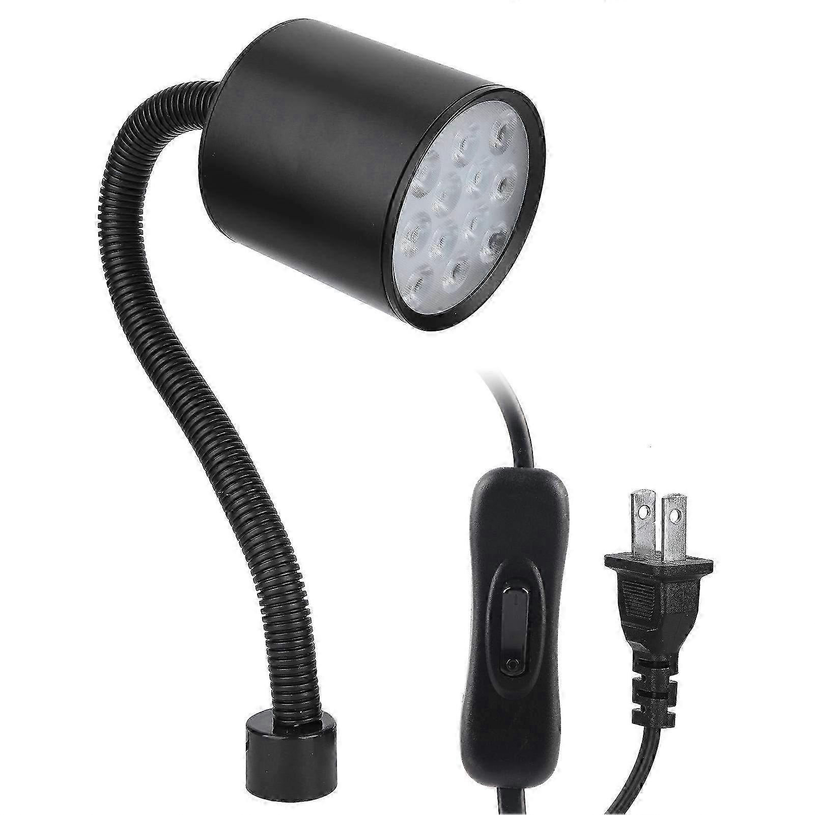 Adjustable 12LED Chip Working Light with Magnetic Base for CNC Lathe & Milling Machine - US Plug 110V-220V Efficient Lighting Solution