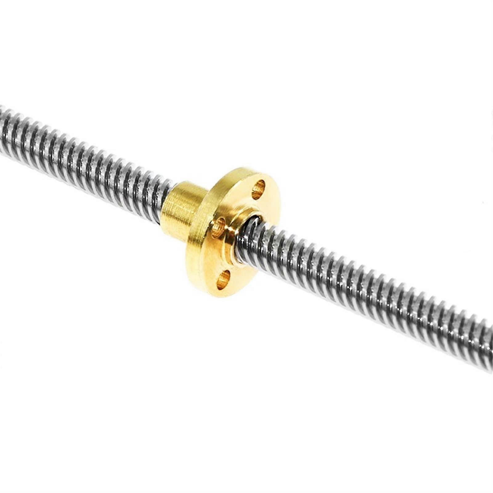WEIHJPR T8 Lead Screw Trapezoidal Linear Rod Guide 1/2/4/8/10/12/14 mm with Copper Nuts for CNC 3D Printer, Length 450 mm (Pitch 2 mm Lead 14 mm)