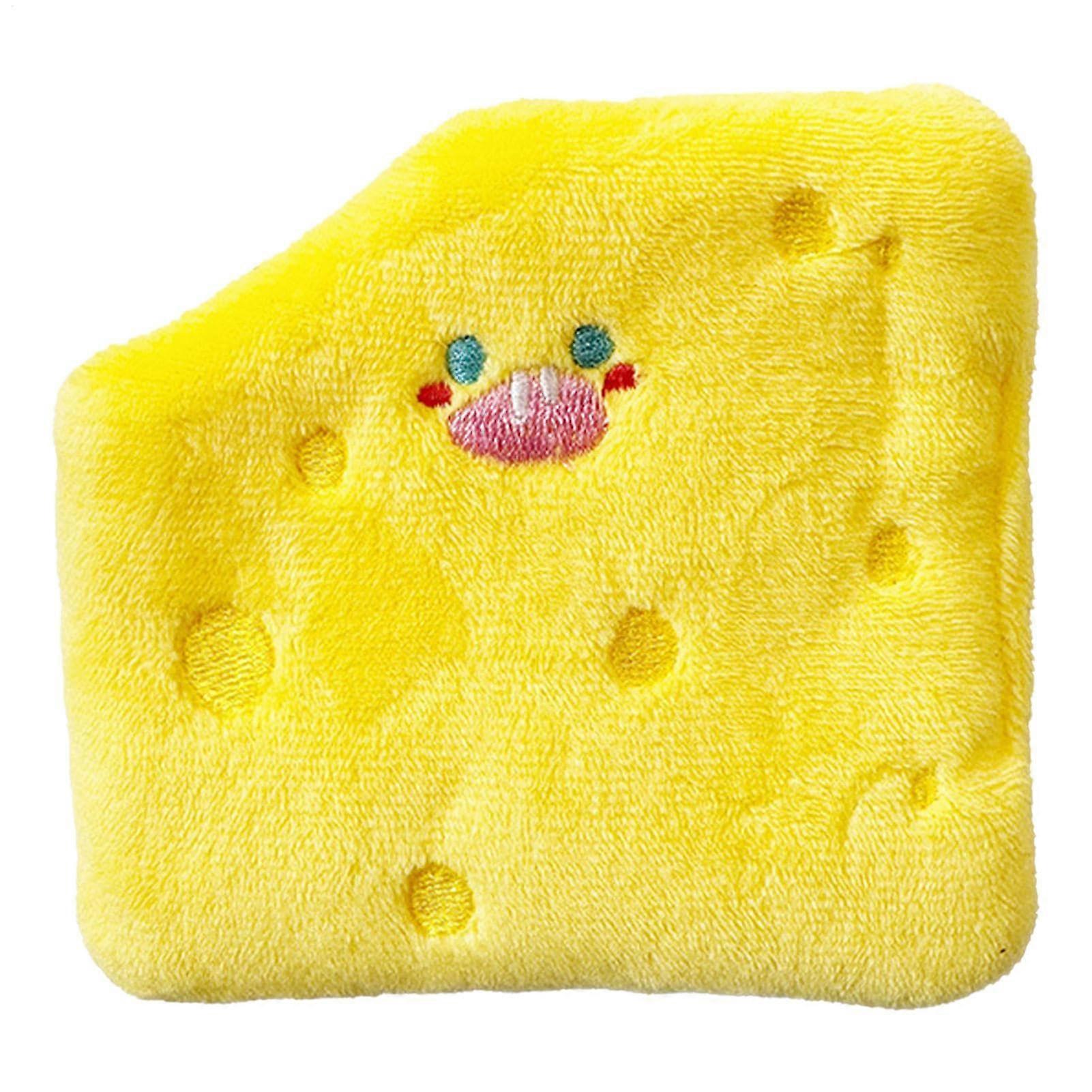 Dog Toy with Squeaker - Plush Cheese Toy for Medium Dogs, Soft Material, Interactive Pet Plaything, Fun Sound