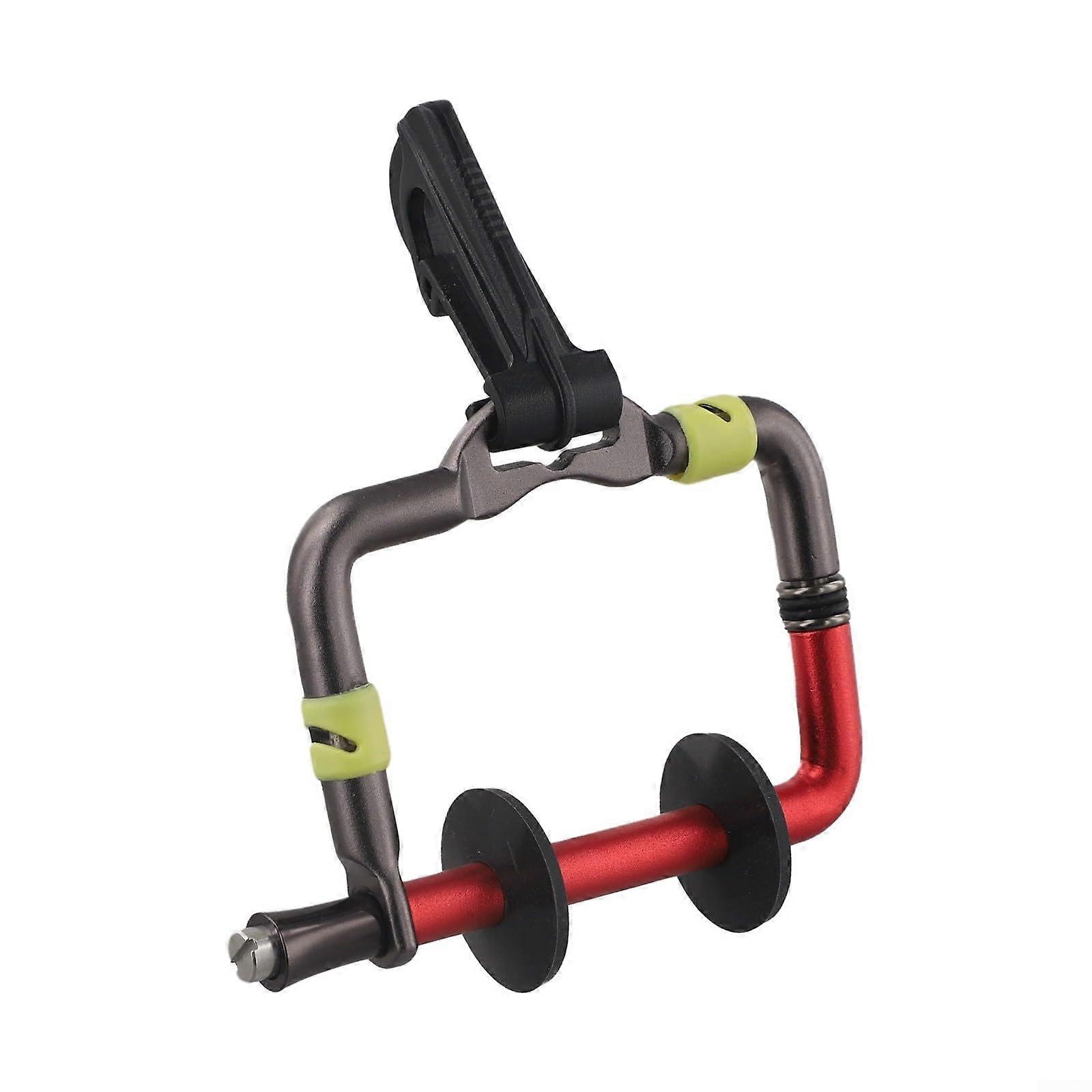 Selfcutting fishing line holder with clip function for easy attachment to equipment (red)