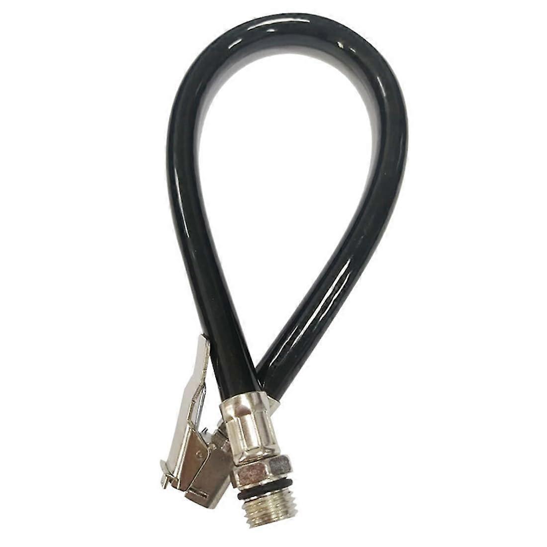 Flexible Air Hose with Clip for Bicycles and Motorcycles - Rubber Tyre Inflation Adapter and Valve Extension for Standard Valves