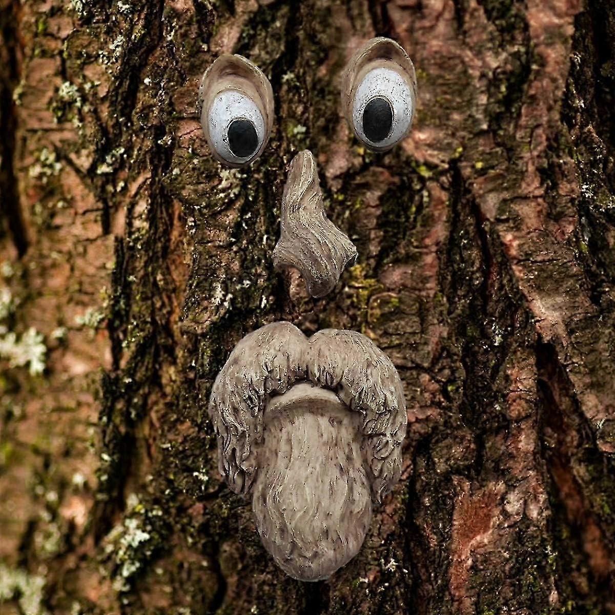 Old Man Face 3D Tree Art for Garden Landscape Decor (Model A)
