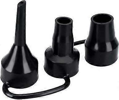 Black Inflatable Pump Adapter Nozzle Head 3 Sizes for Air Mattress Etc