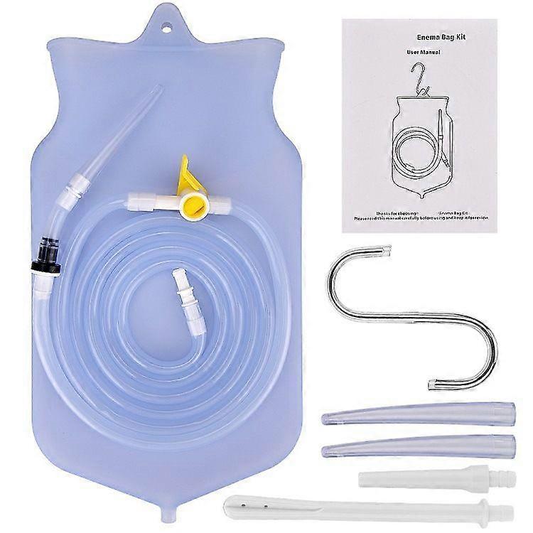 Non-toxic enema bucket kit for colon cleansing with 4 nozzles