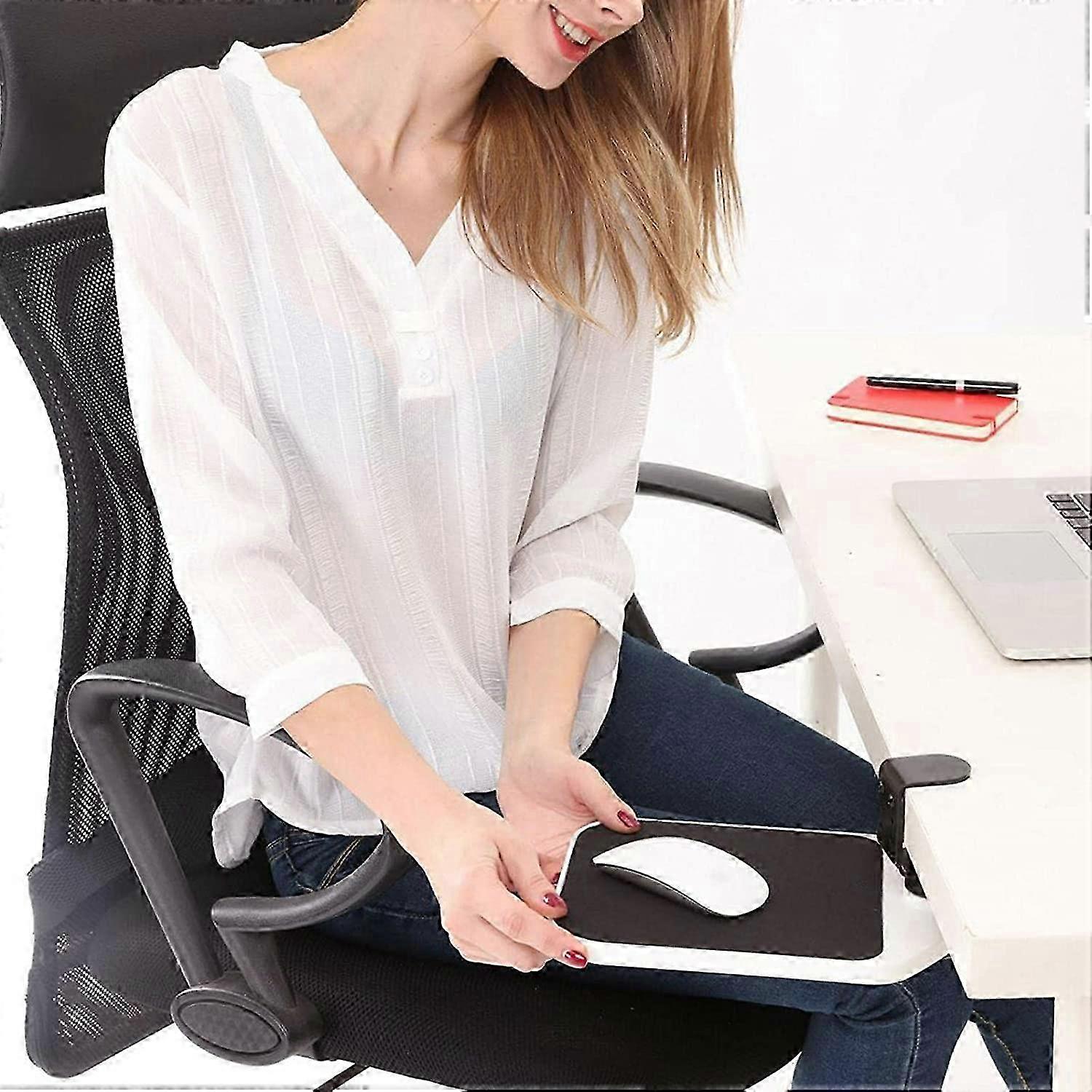 Under-Desk Mouse Tray,Easy Clamp-On Mouse Pad Rotating 360,Clamp on Mouse Platform