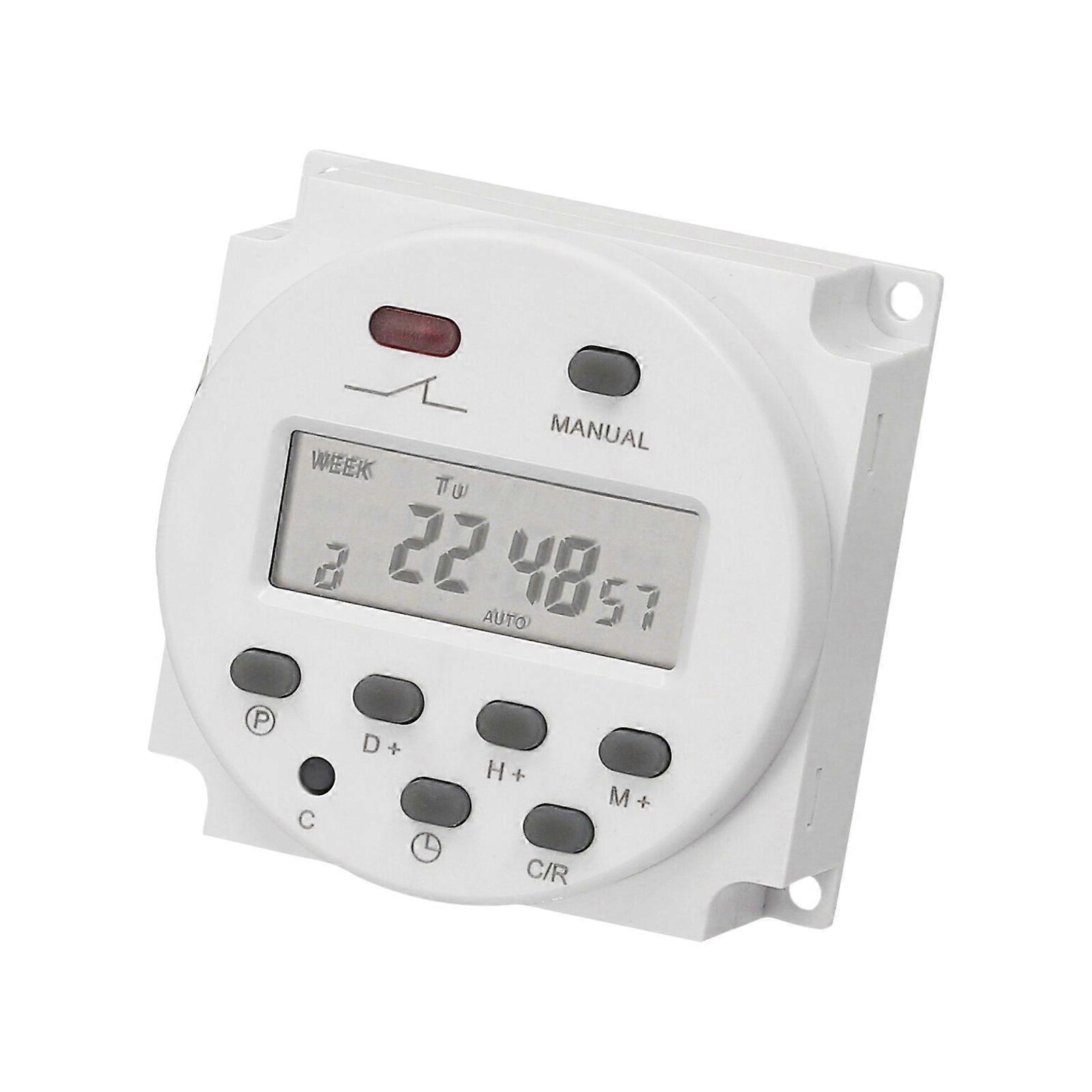 Weekly Programmable Digital Timer Switch Panel Mounted Electrical Timer 16 Independent ON/ OFF Programs for Home Office Lights Fans TV Kitchen Applian