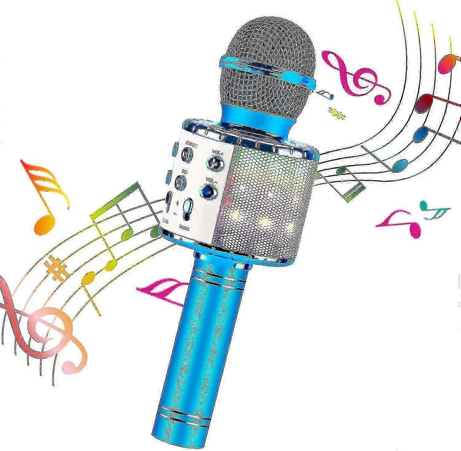 Karaoke Bluetooth Microphone, 5 In 1 Recording & Singing Microphone For Kids Adults (black)
