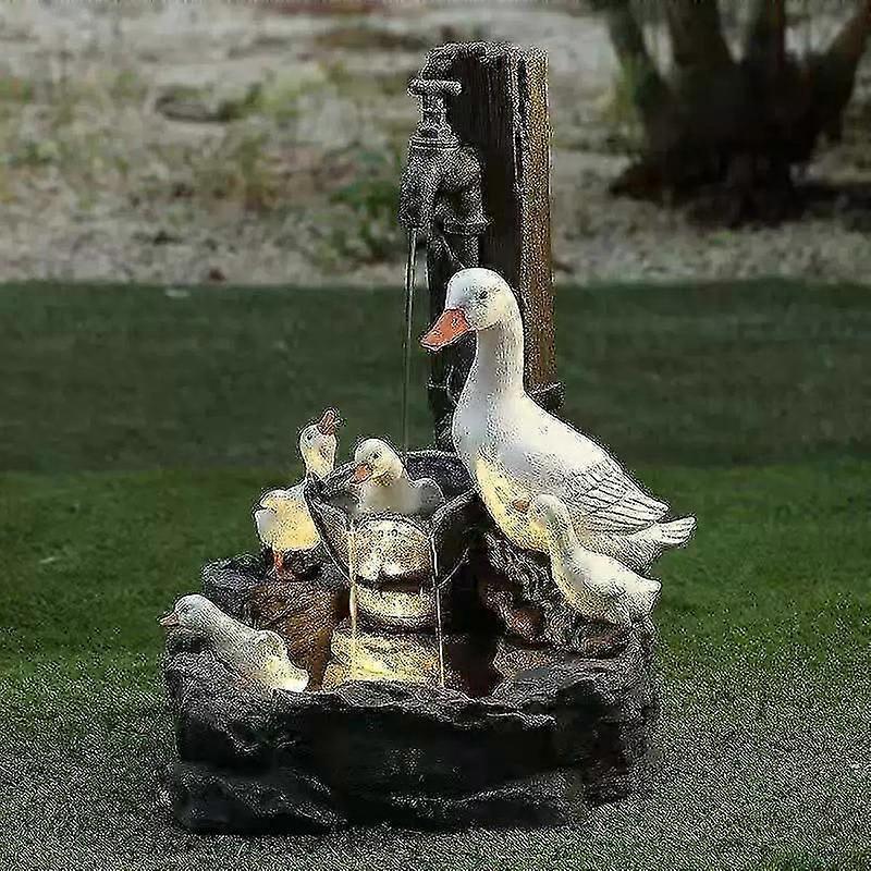 الراتنج بطة والسنجاب الرئيسية نافورة للطاقة الشمسية، تمثال نافورة، حديقة الديكور نافورة الديكور في الهواء الطلق