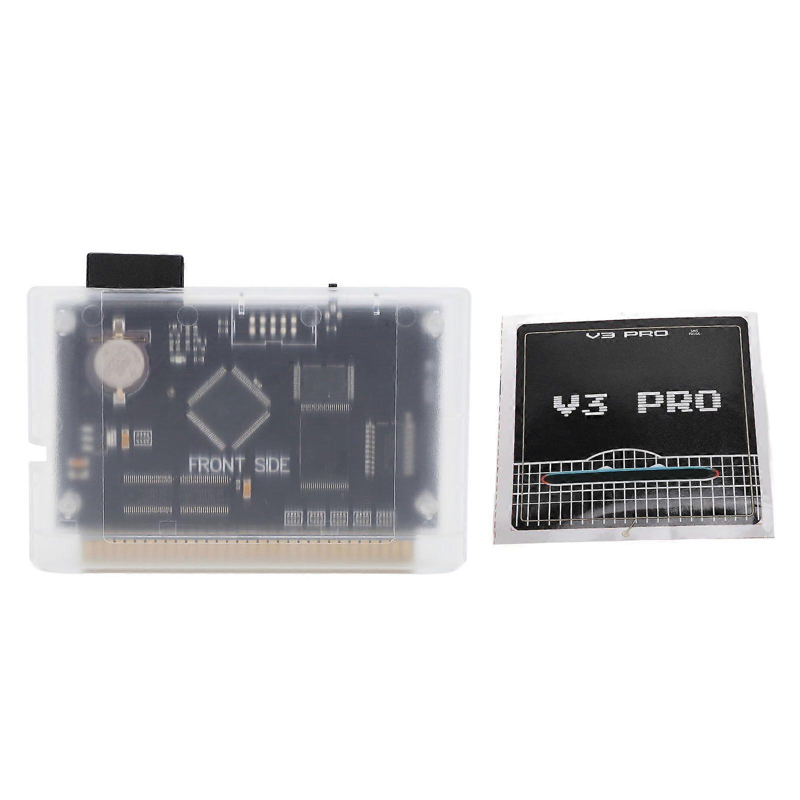 Game Cartridge for Mega Drive V3.0 Pro 3000 in 1 Game Cartridge for EDMD Remix MD V3 Game Consoles Transparent White