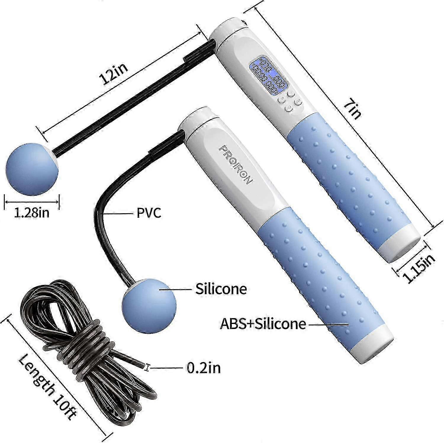 Skipping Rope, Digital Jump Rope Adjustable Weights/length Cordless Jumping Rope