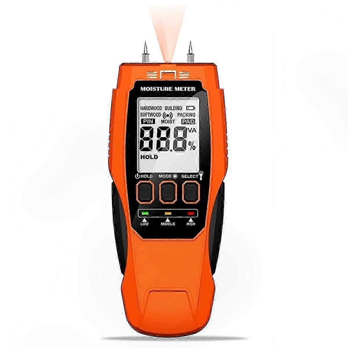 2-in-1 Moisture Tester for Mold Detection, Water Leak Finder, Firewood & Drywall Humidity Sensor