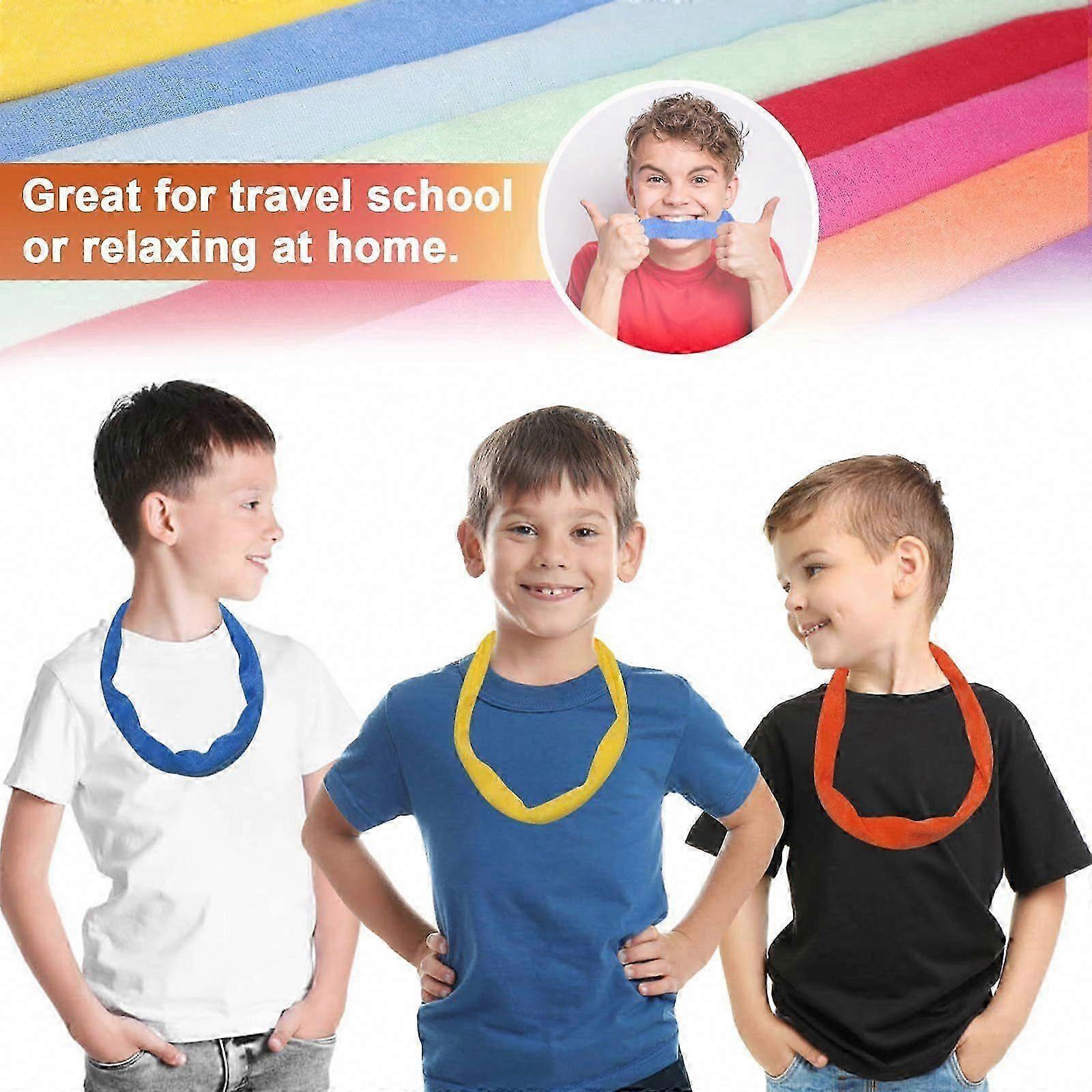 8-Pack Sensory Chew Necklaces for Kids, Absorbent Teething Alternative