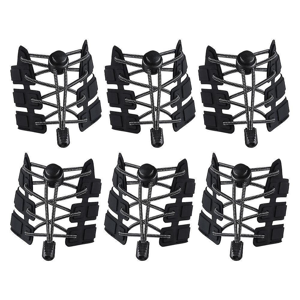 3 Pairs Elastic Shoe Laces No Tie Adjustable Tieless Rubber Shoelaces