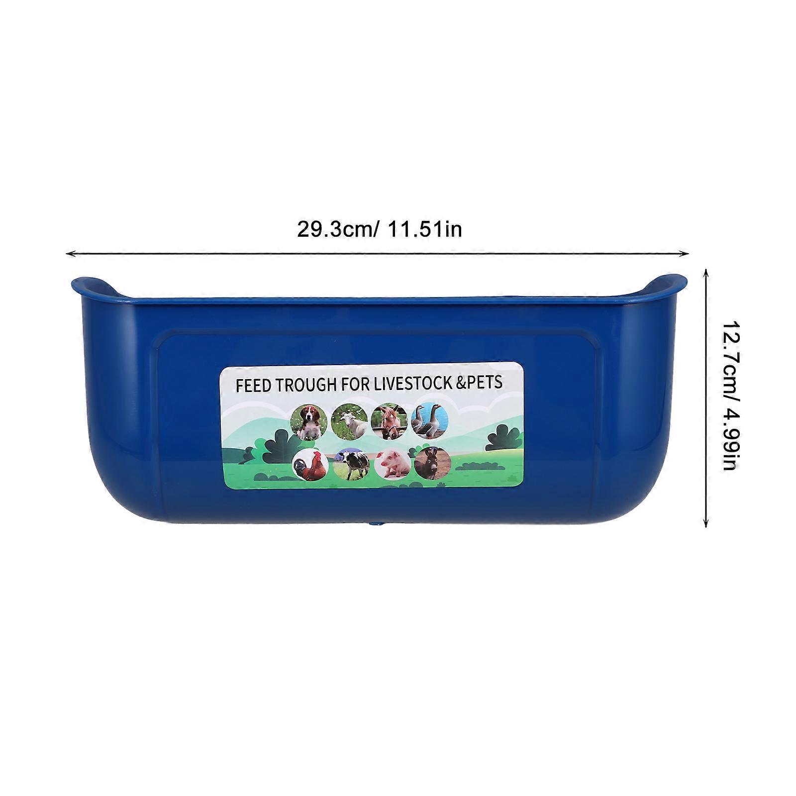 Chicken Feeding Container Practical Sturdy Structure Blue 29.30X12.70X12.00CM 2Pcs