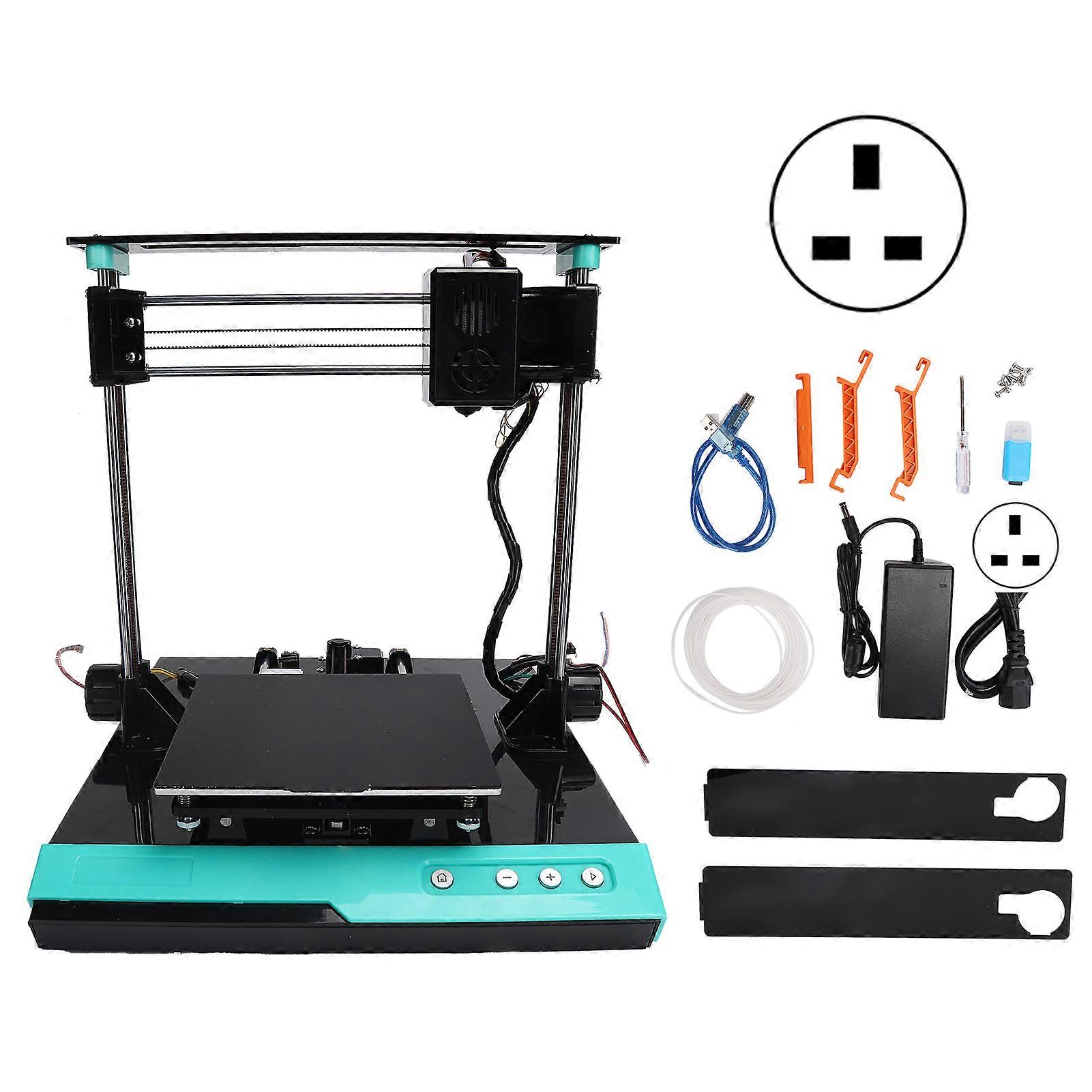 Mini 3D Printer Kit for Beginners, Enhanced Motors, Easy DIY, Quiet Desktop Use, UK Plug