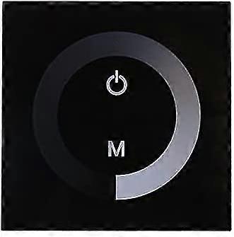 Dc 12-24v Led Touch Wall Controller Panel With Adjustable Light Brightness Change Dimmer Switch (color: Black)