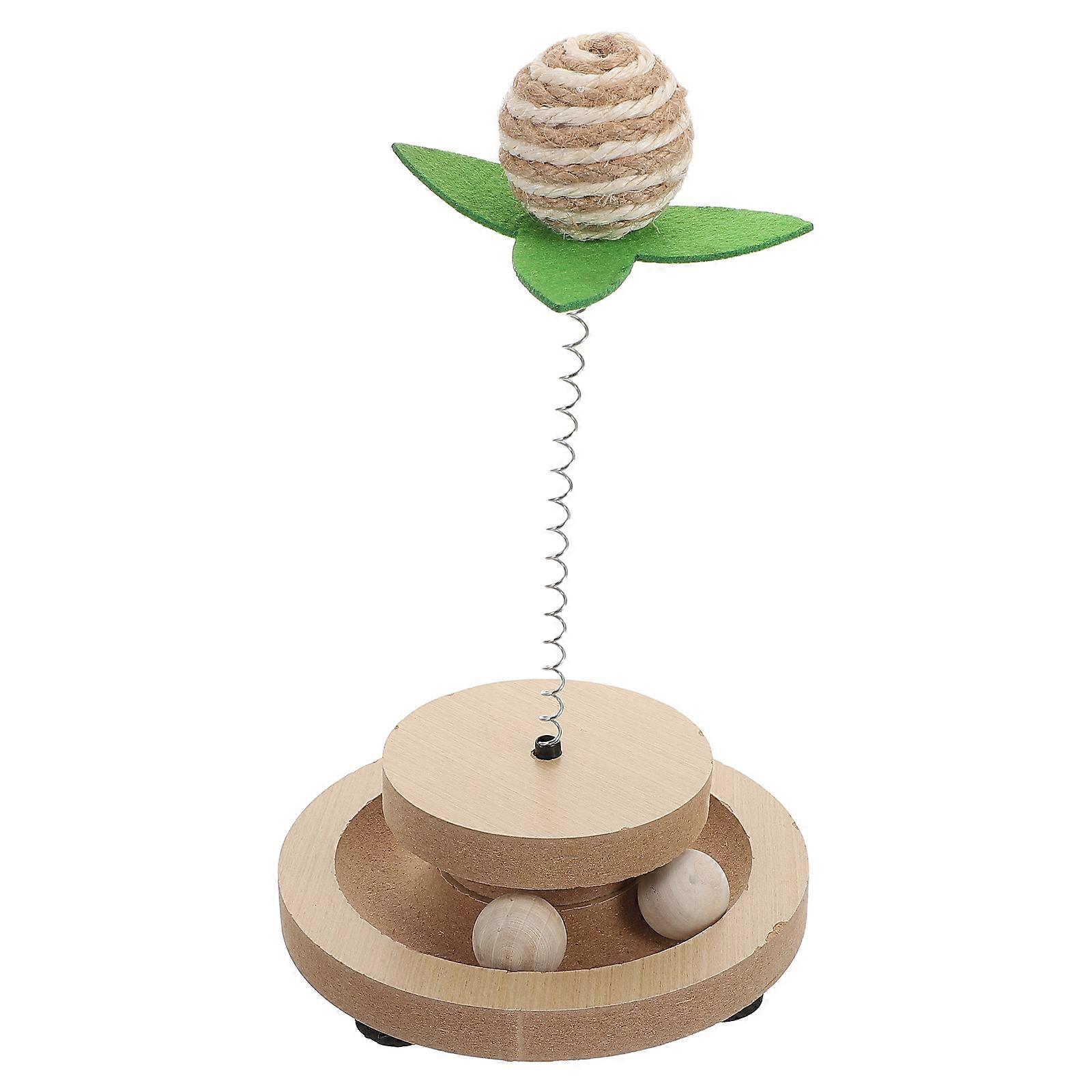 Sisal Cat Turntable Toy Interactive Spring Ball Kit 3Pcs for Cats