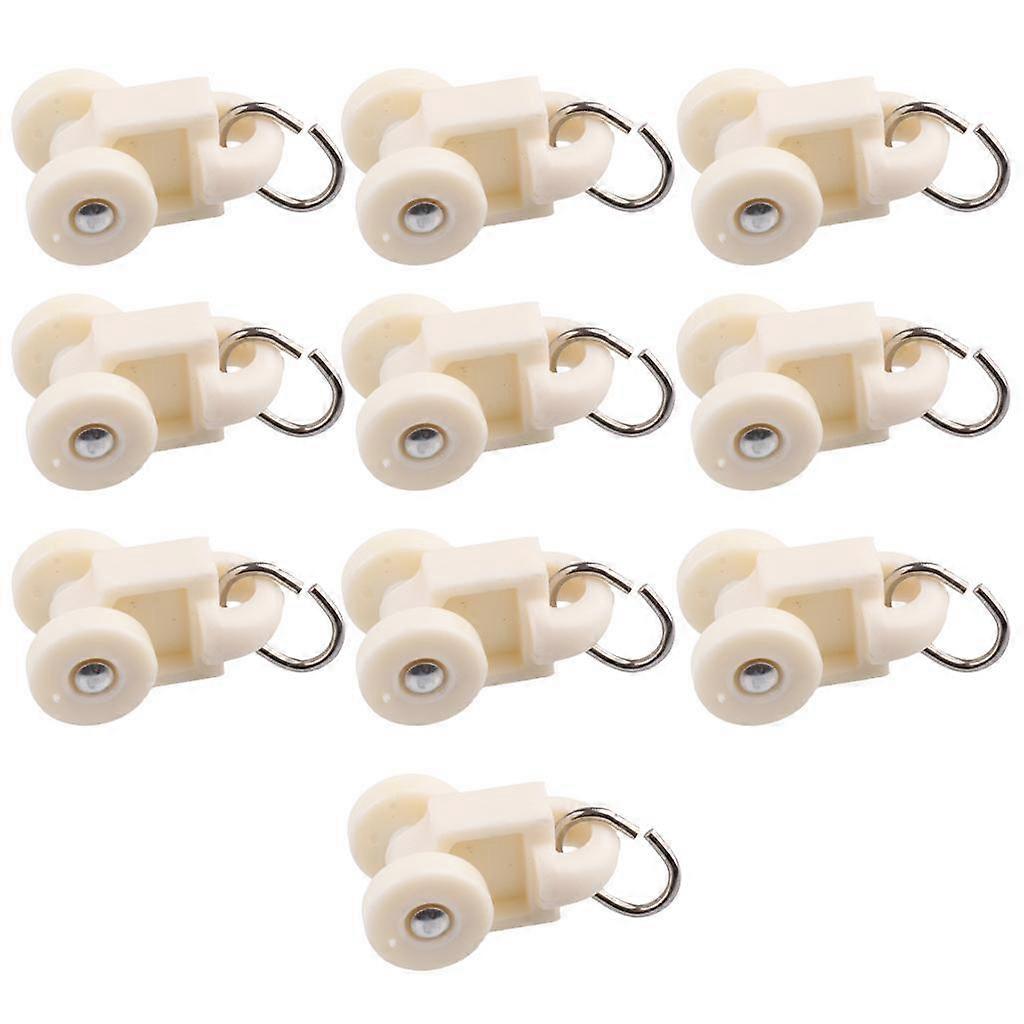 10Pcs Curtain Track Glider Rail Slide Rolling Runner Hook Ceiling Carrier 6#-30mm
