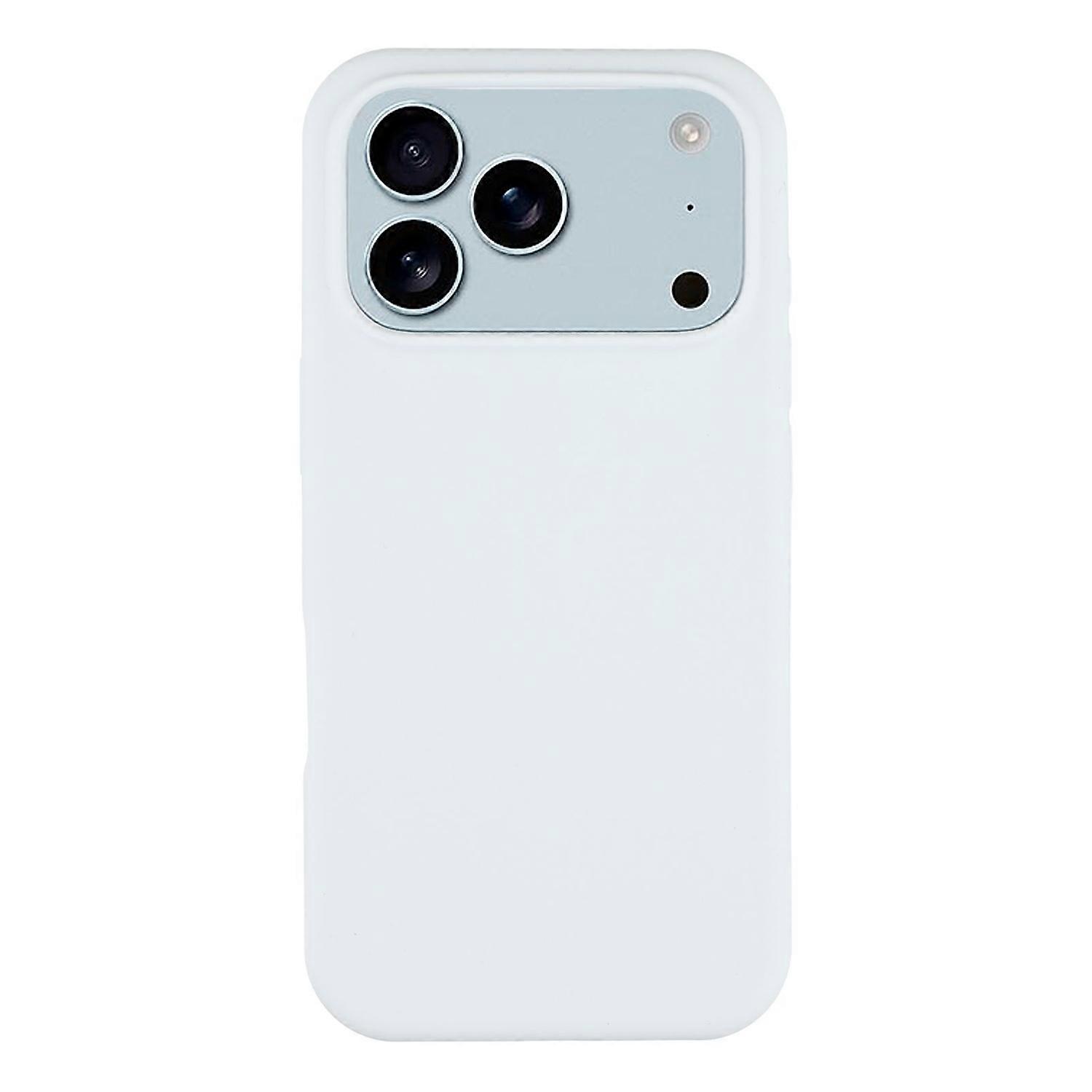 For iPhone 17 Pro Case Solid Silicone Shockproof Phone Back Cover - White
