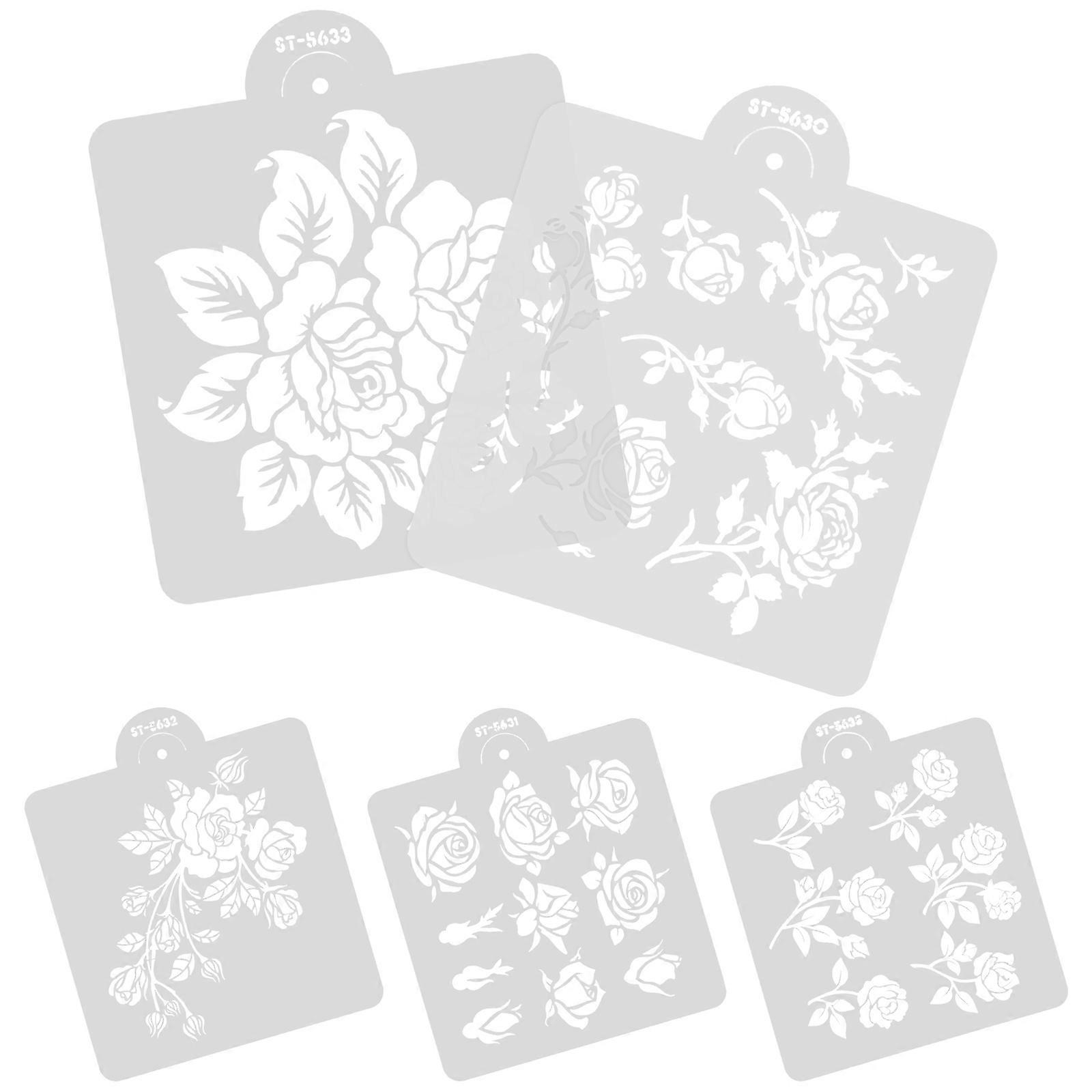 Rose Stencils Reusable Stencils for Painting 5 Sheets of Craft Templates