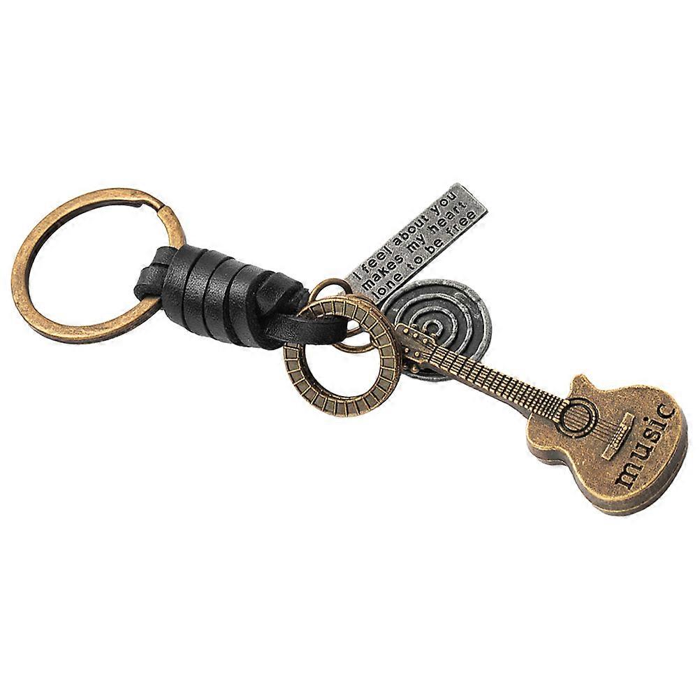 Guitar Keychain Hang Bag Decoration Car Keys Multi Material Vintage Style Carrying 1Set