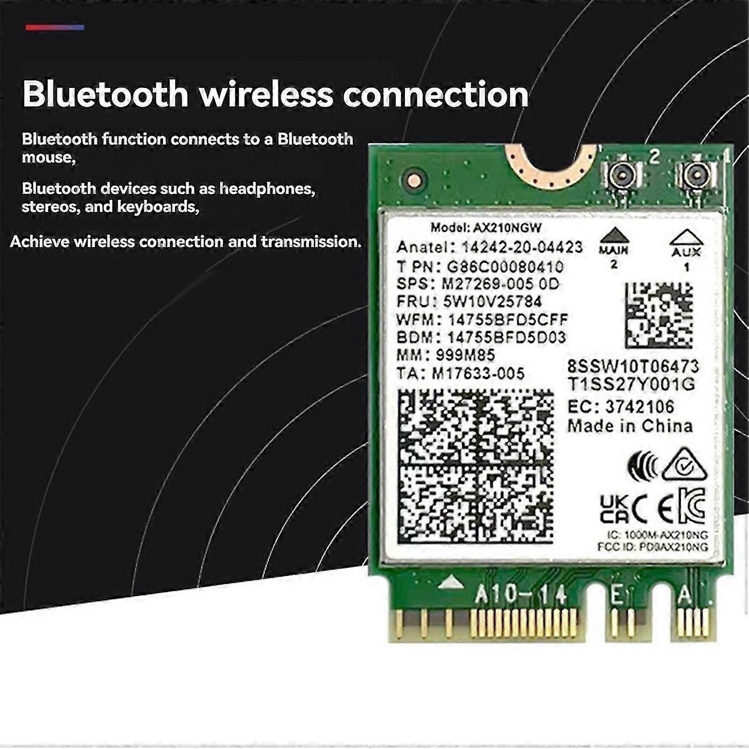 WiFi 6E AX210 Bluetooth 5.3 M.2 Wireless-Netzwerkkarte