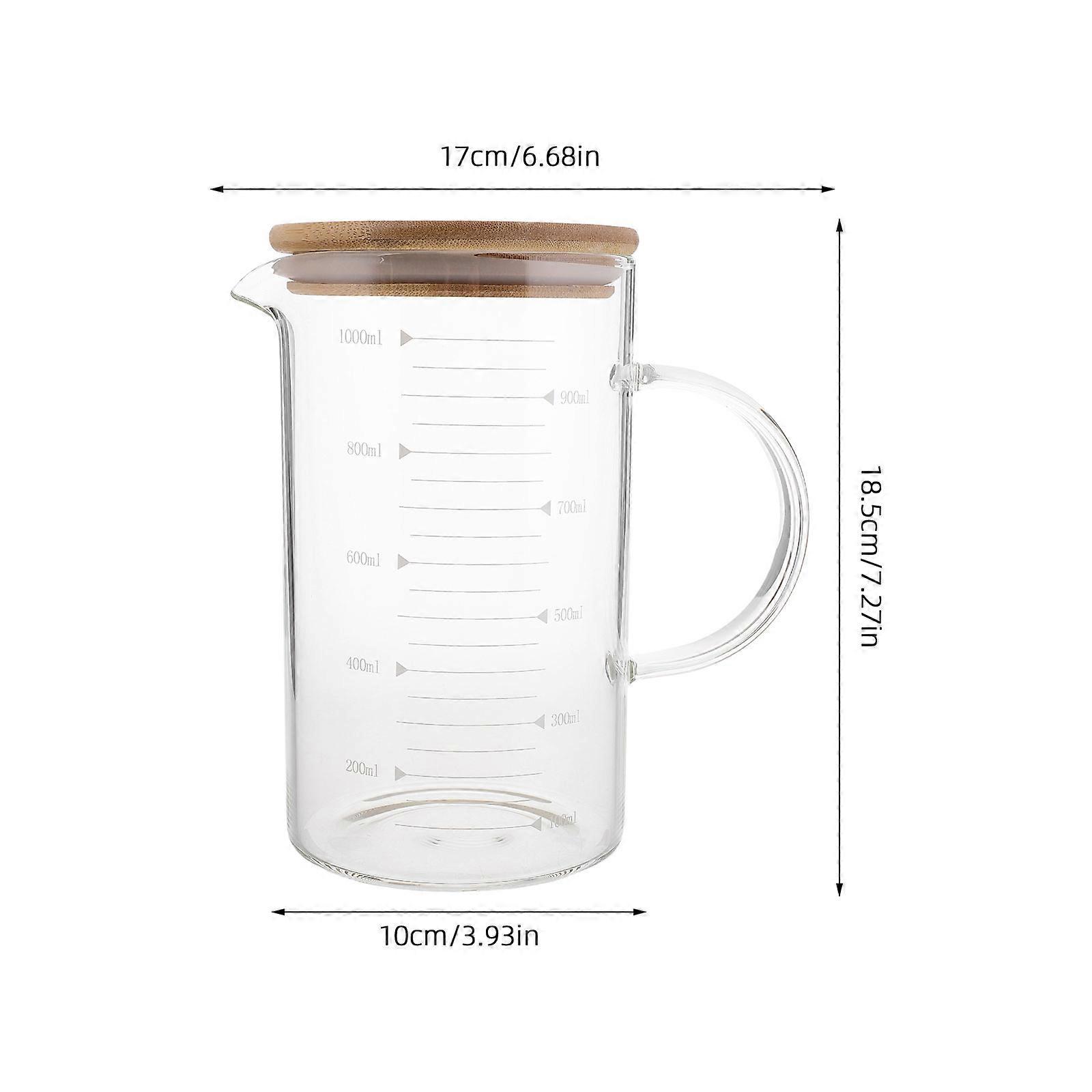 Glass Measuring Cup with Handle for Kitchen Use 1000 Ml