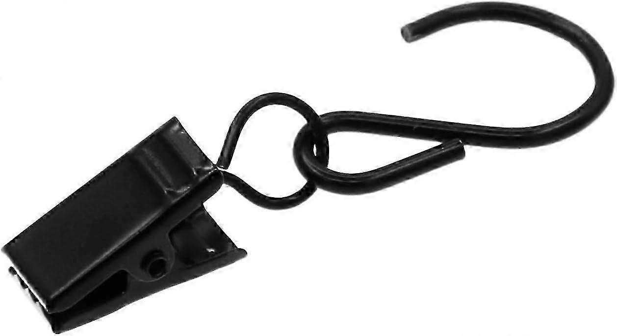 etal Curtain Clips Hooks, 40 Pcs Multifunction Gutter Hanging Clips for Awning Xmas String Lights, Indoor Christmas Decoration (Black)