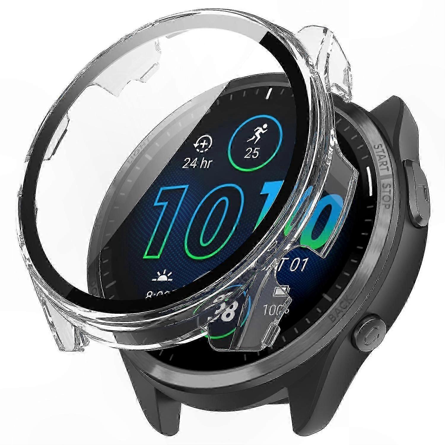Garmin Forerunner 965 Hard PC Case with HD Tempered Glass Screen Protector