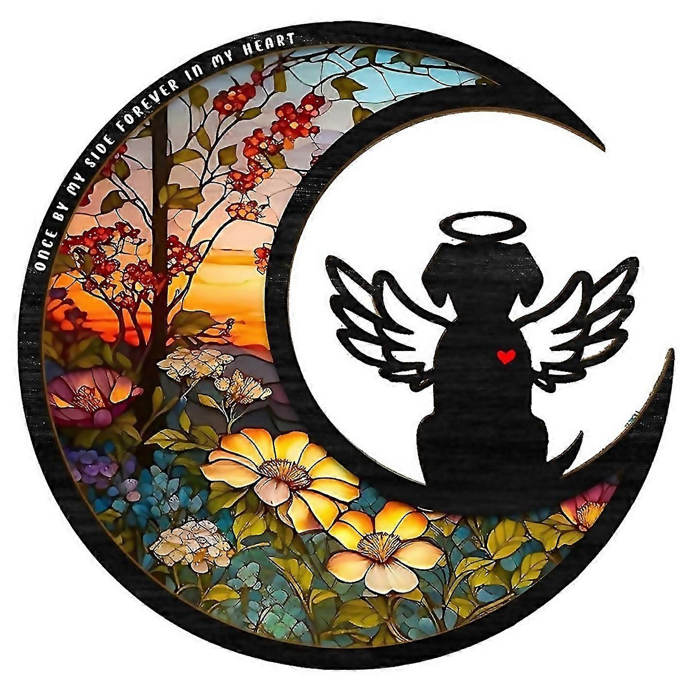 For Angel Dog Commemorative Light Catcher Window Hanging Light Catcher