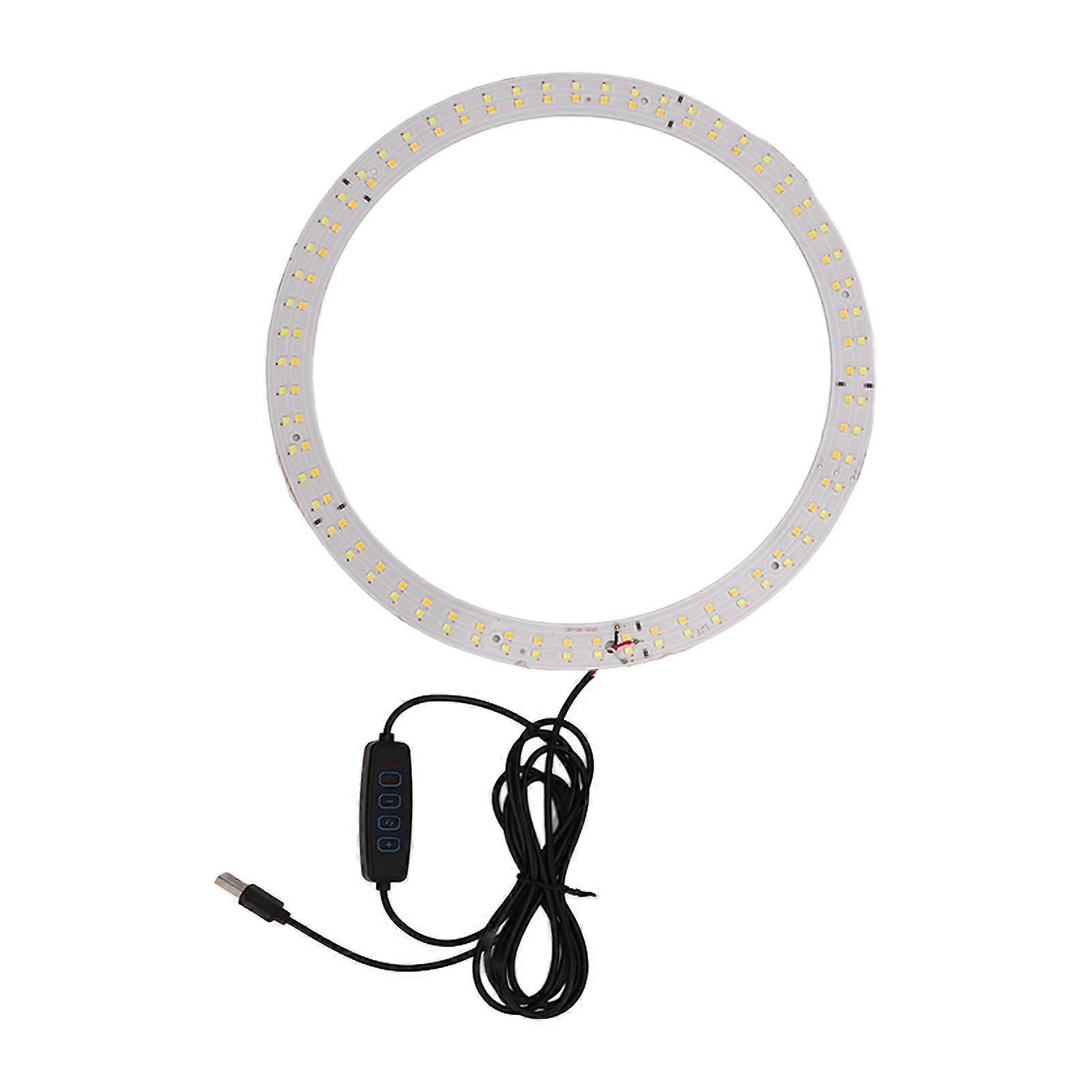 Circle LED Light Wick 25cm 10 Brightness 3 Color Temperature with USB Power Port 32006500K