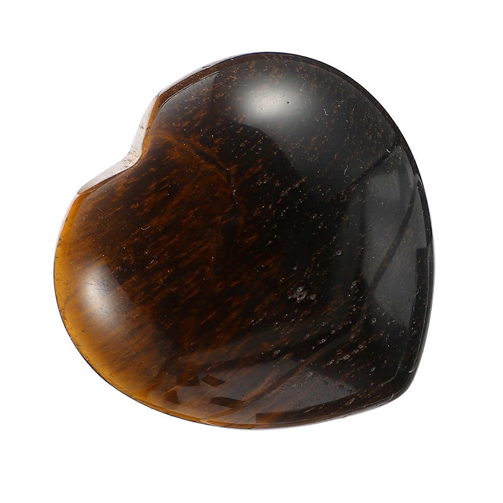 Crystal Heart Shape Stone Natural Crystal Stone for Decor 2Pcs Light Brown