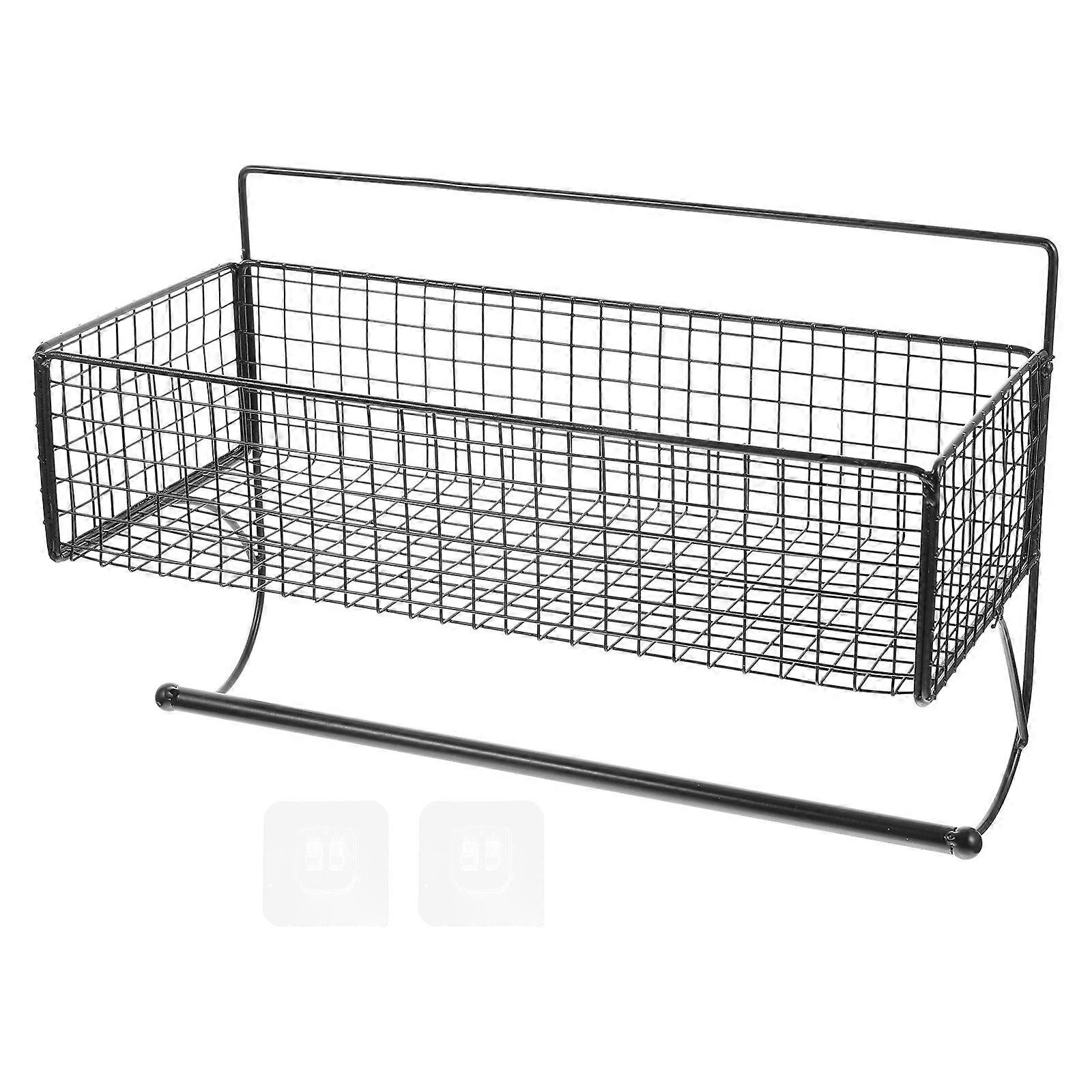 Bathroom Shelf with Towel Bar Wall Mount Sundries Rack 1Set Iron