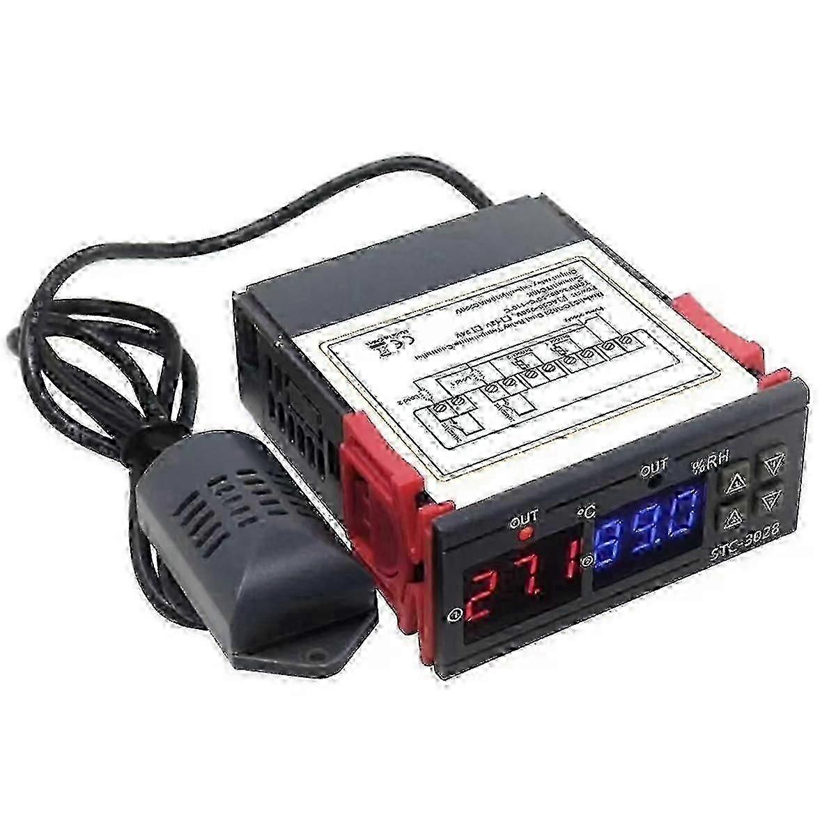Stc-3028 220v Digital Thermostat Thermometer Hygrometer Temperature Humidity Controller Regulator