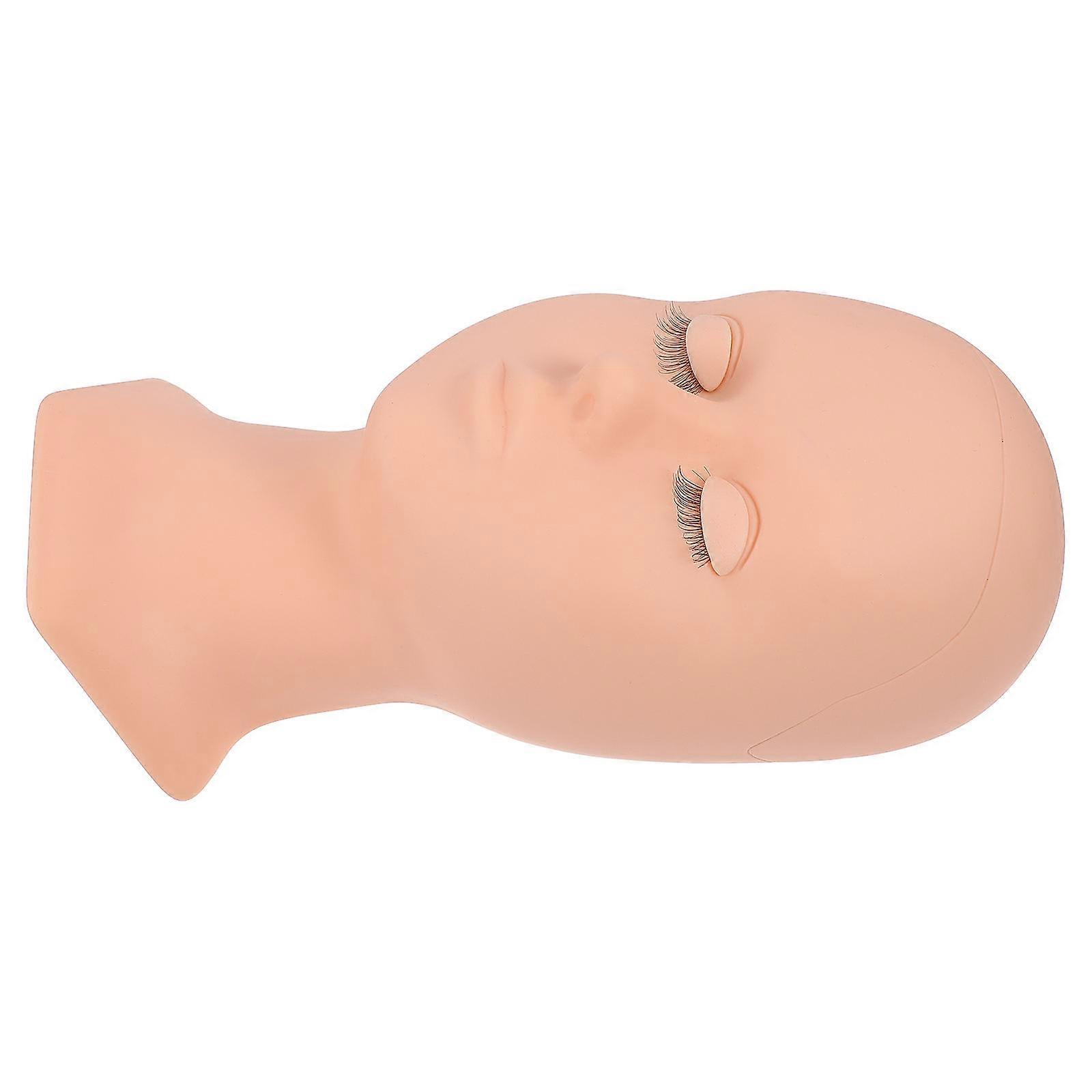 Lash Mannequin Head for Practice with 2Pcs Eyelids Eyelash Extension Set