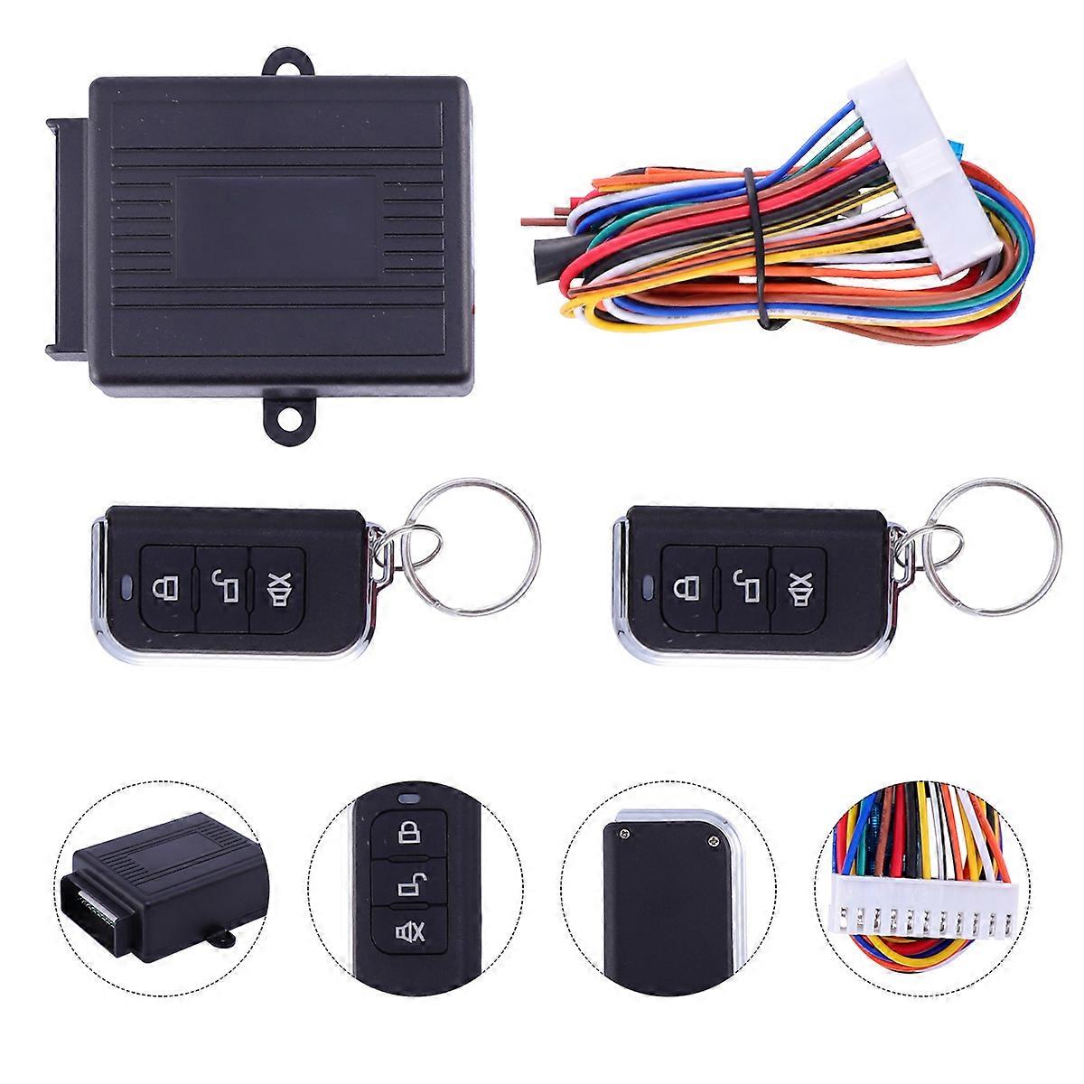 Vehicle Keyless Entry System Car Anti Theft Device For Car Owners Daily Use Black Rectangular Push Button Ignition 1Set